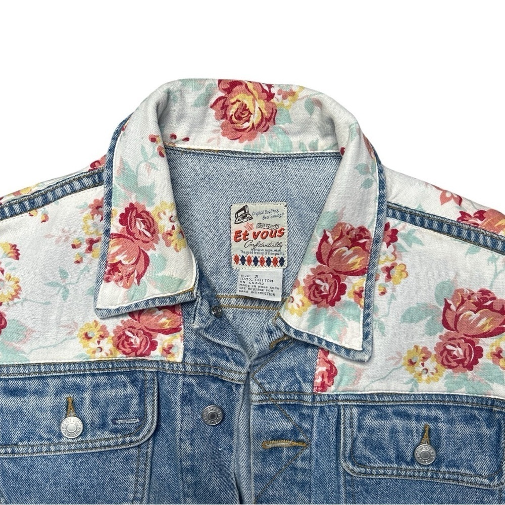 Vintage Et Vous Floral Denim Jacket - Picture 2 of 15